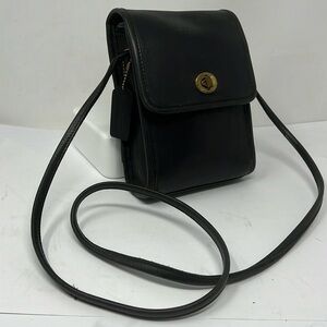 Coach Scooter Bag Black Leather Crossbody Bag